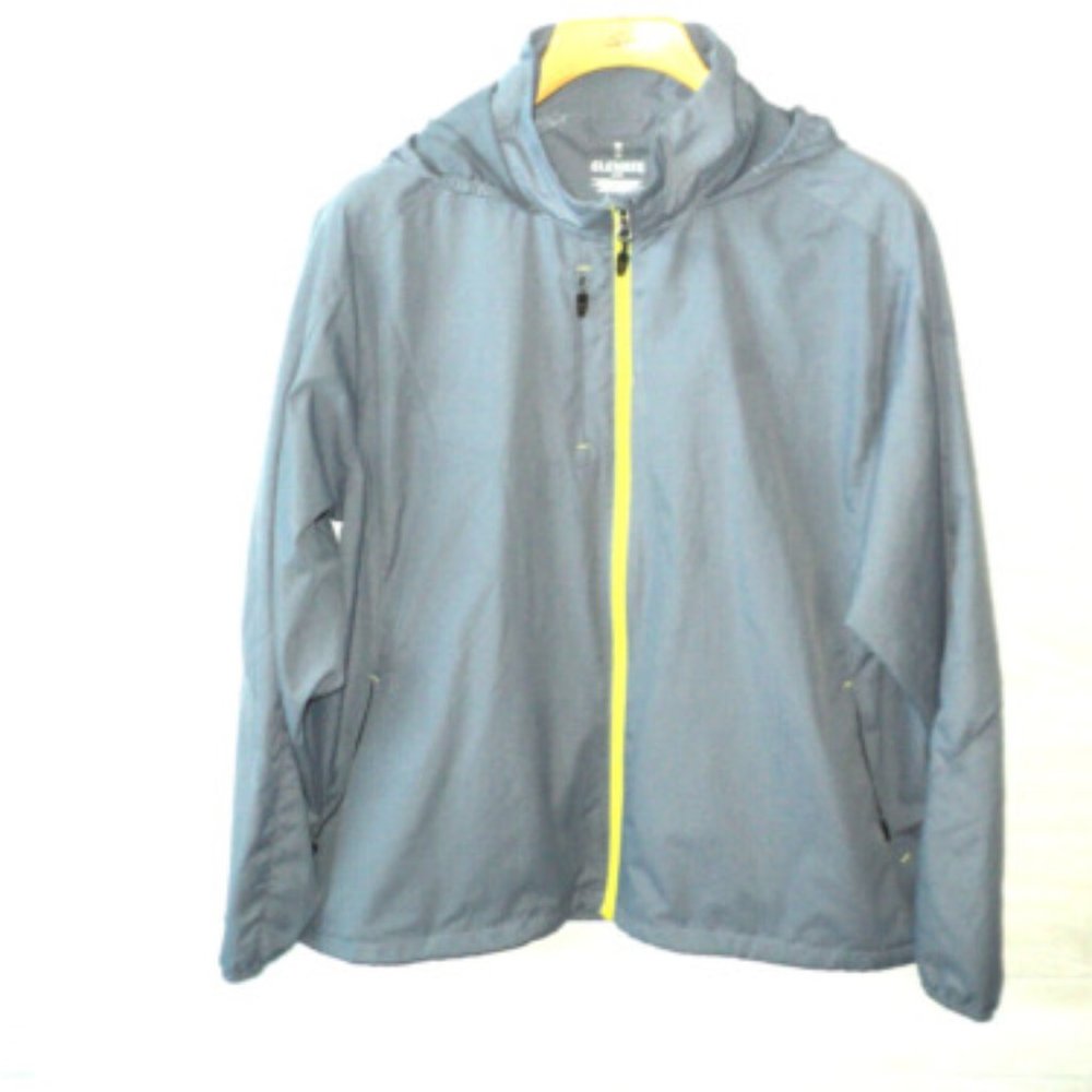Elevate Sport Women's Windbreaker Jacket Hooded Size 2XL GRAY with Lime Zipper